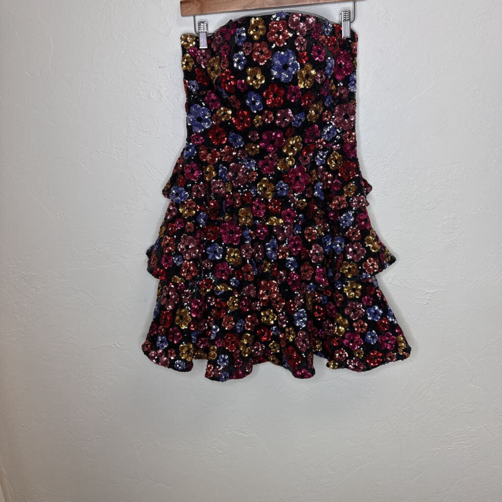 Sequin Floral Embellished Sleeveless Dress