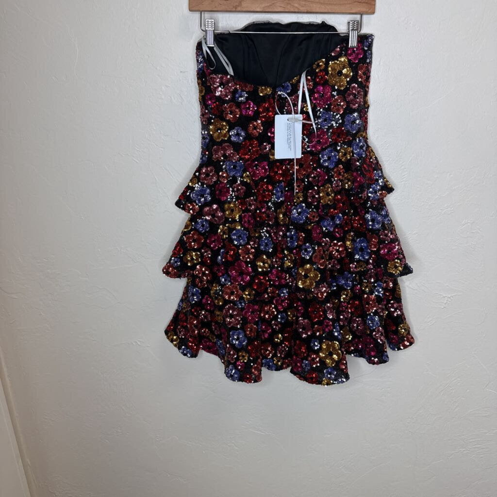 Sequin Floral Embellished Sleeveless Dress
