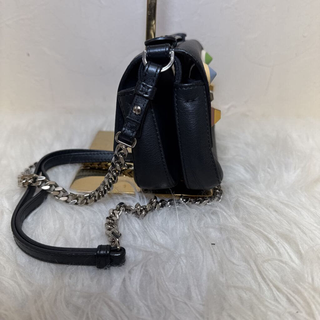 Double Baguette Studded Leather Micro Bag