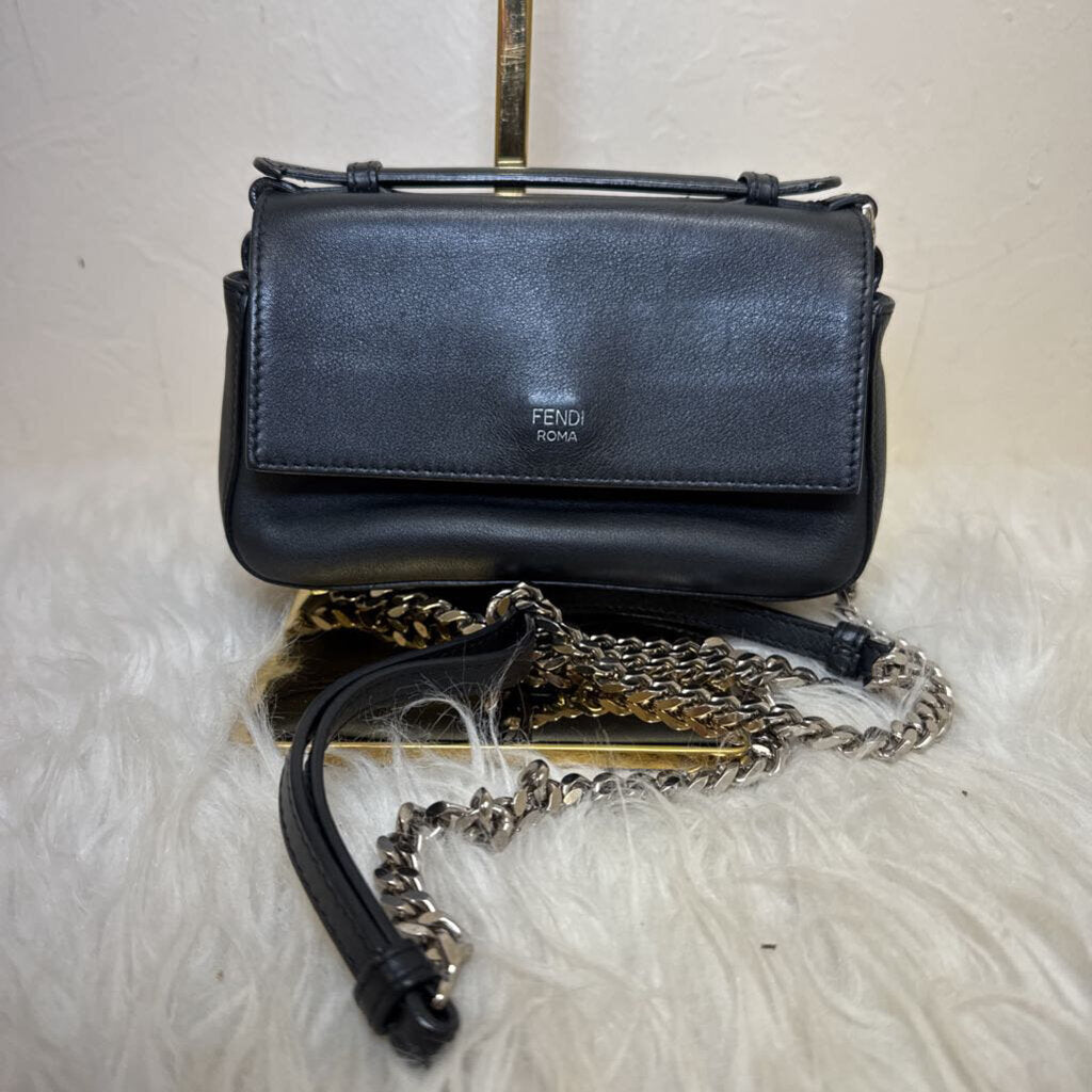 Double Baguette Studded Leather Micro Bag