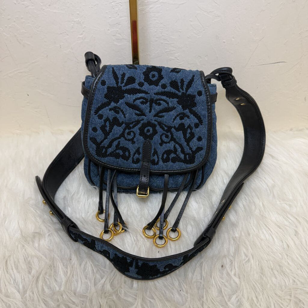 Corsaire Embroiedered Quilted Denim & Gold Tone Hardware