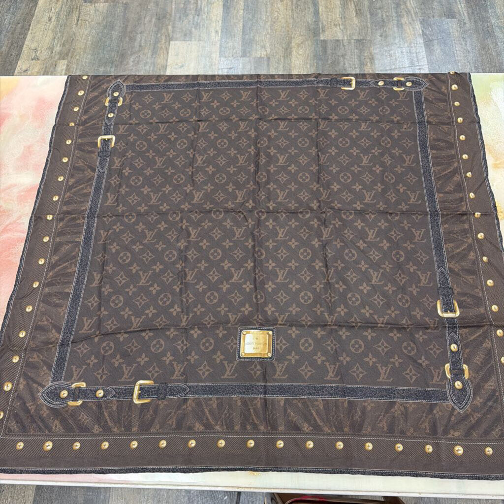 Brown Monogram Trunks Silk Scarf