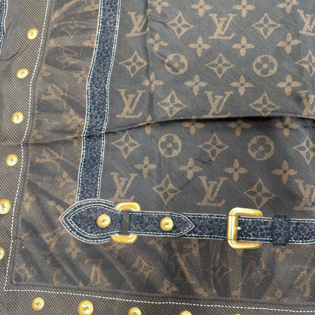 Brown Monogram Trunks Silk Scarf
