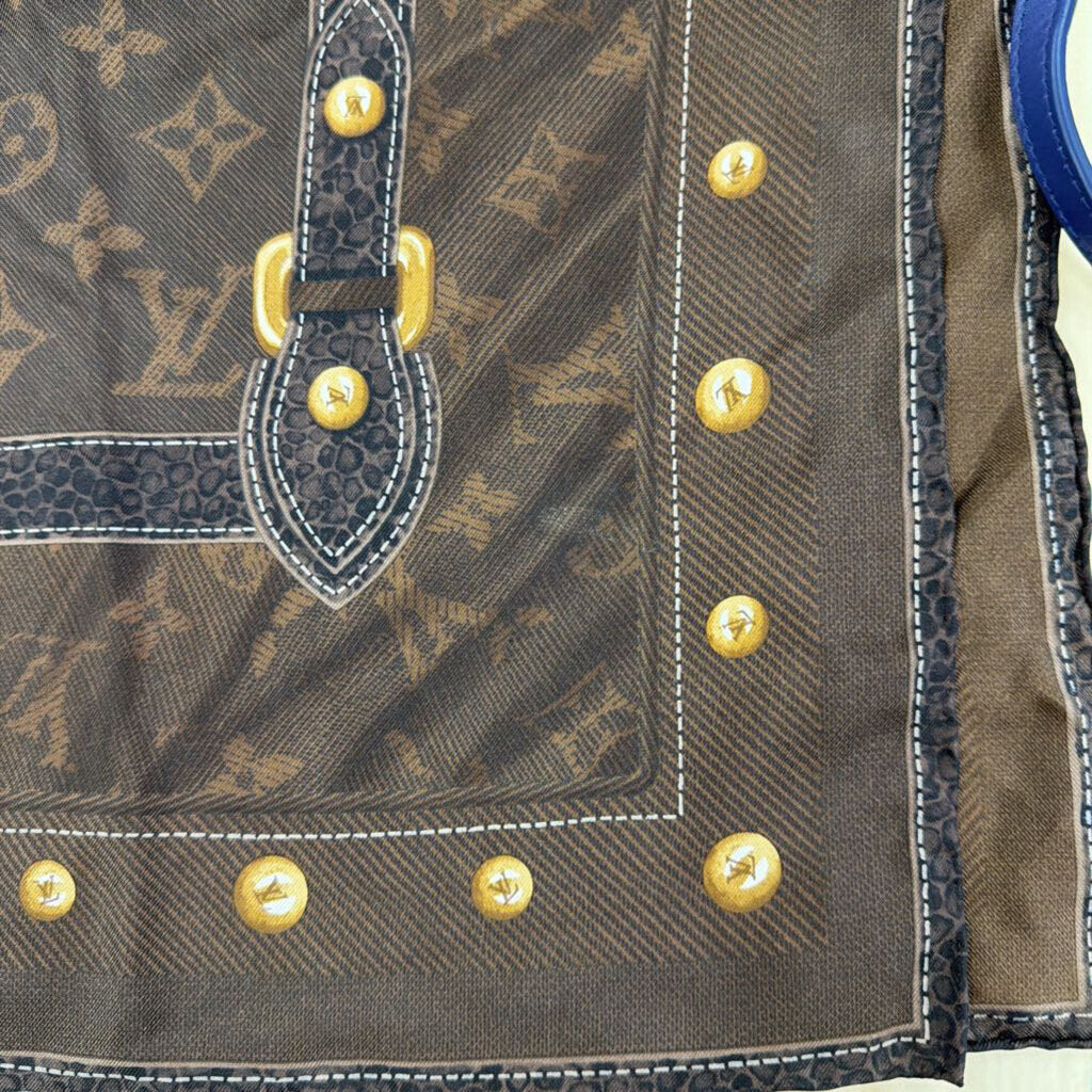 Brown Monogram Trunks Silk Scarf