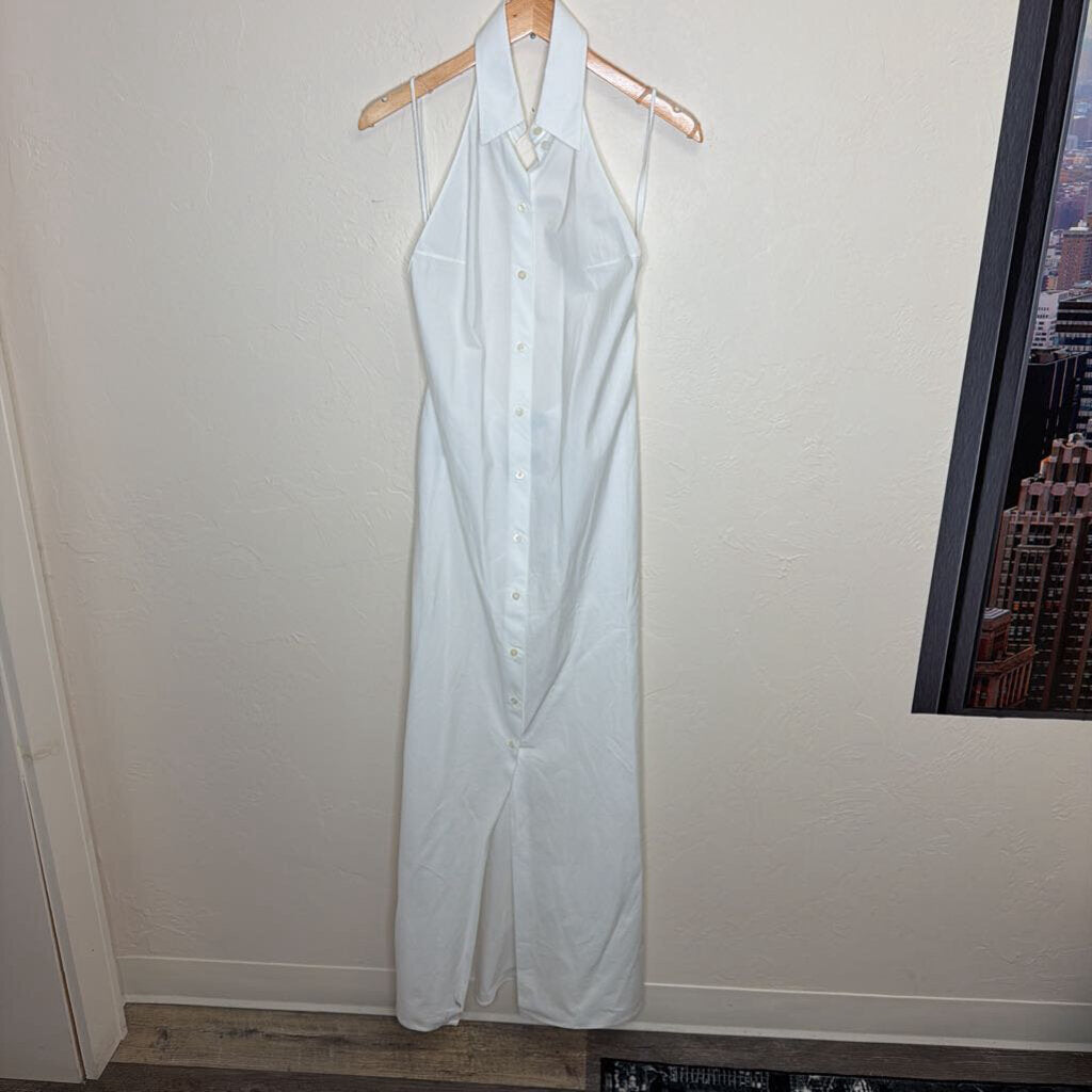 Sleeveless Button Up Halter Dress