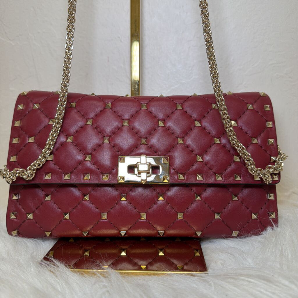 Red Rockstud Spike Crossbody