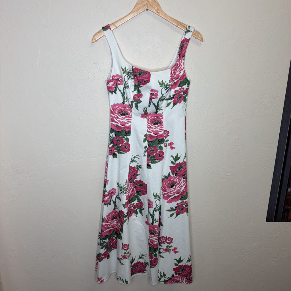 Floral Print Square Neck Midi Dress
