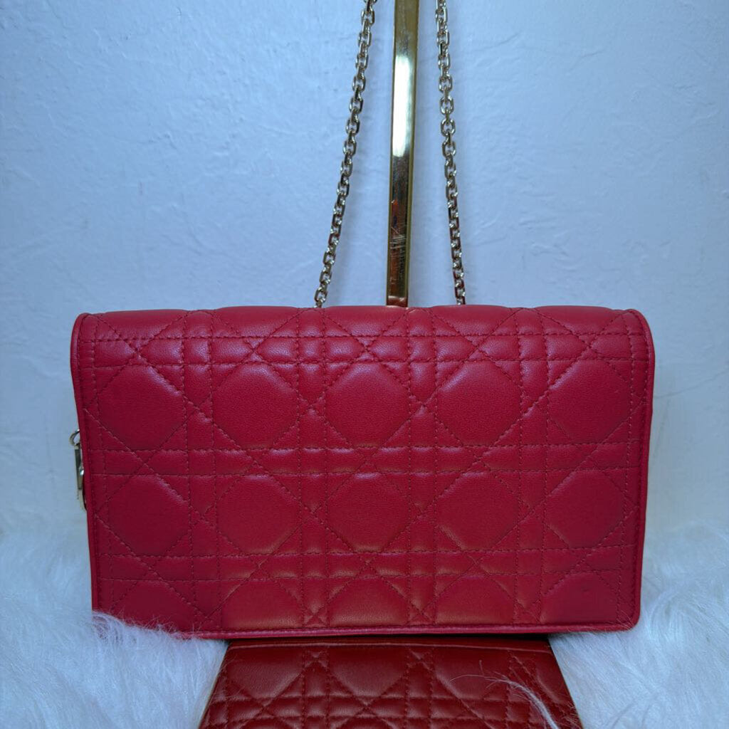 Cannage Lady Dior with removable pouch NWT