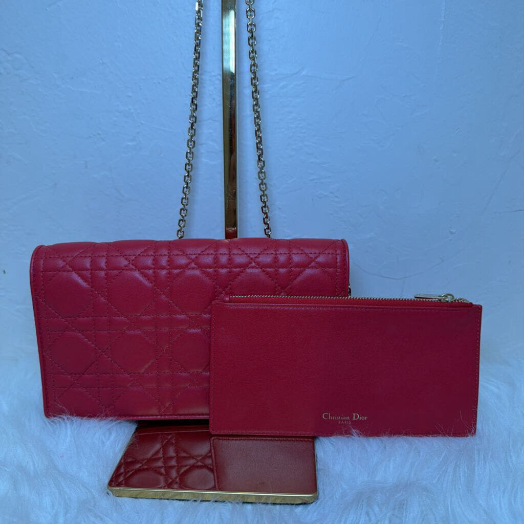 Cannage Lady Dior with removable pouch NWT