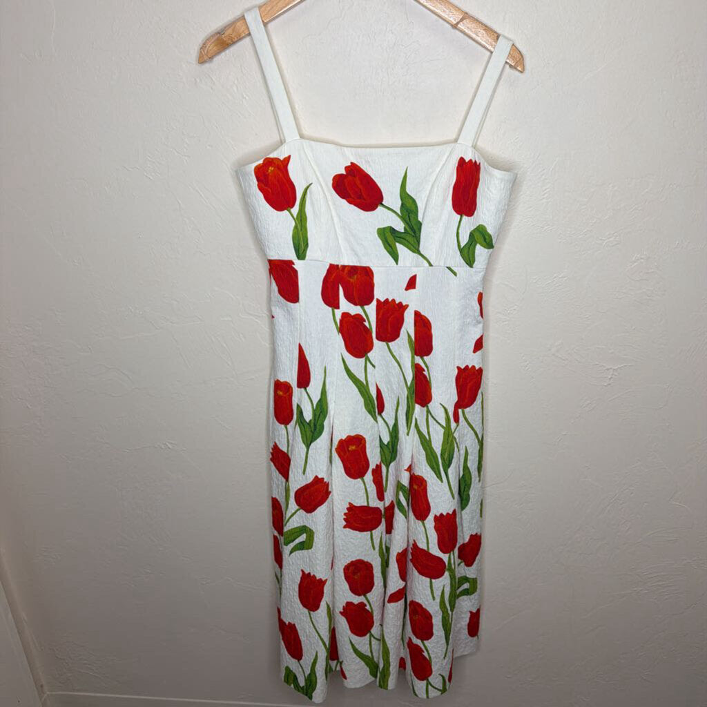 Tulip Motif Cotton Cloque Dress