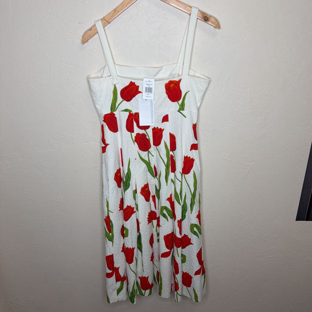Tulip Motif Cotton Cloque Dress