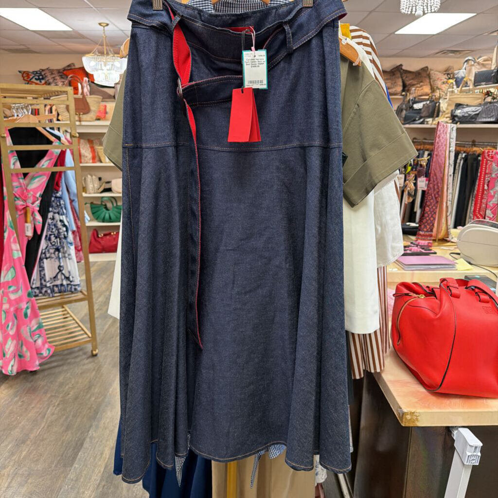 Dark Denim Skirt w/ Belt