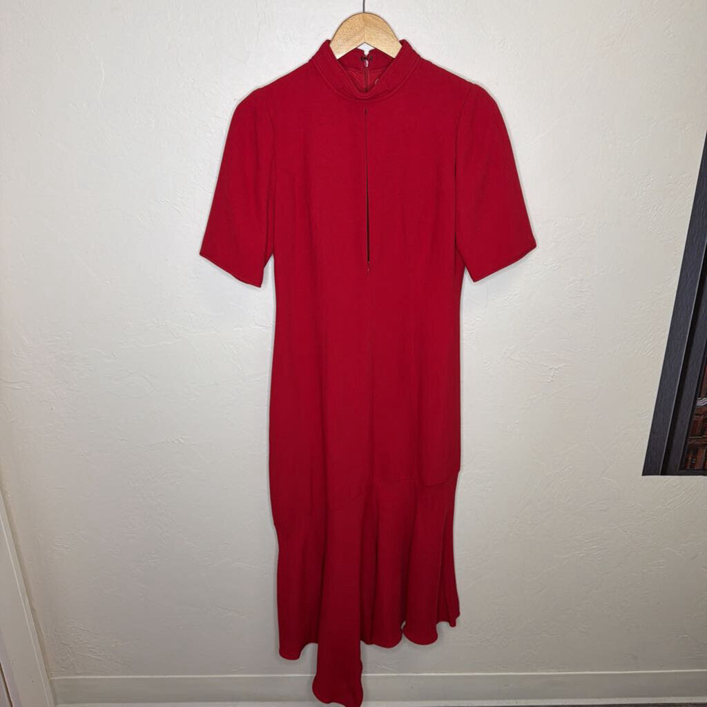 Mock Neck Dress w/ Keyhole Zipper at Front