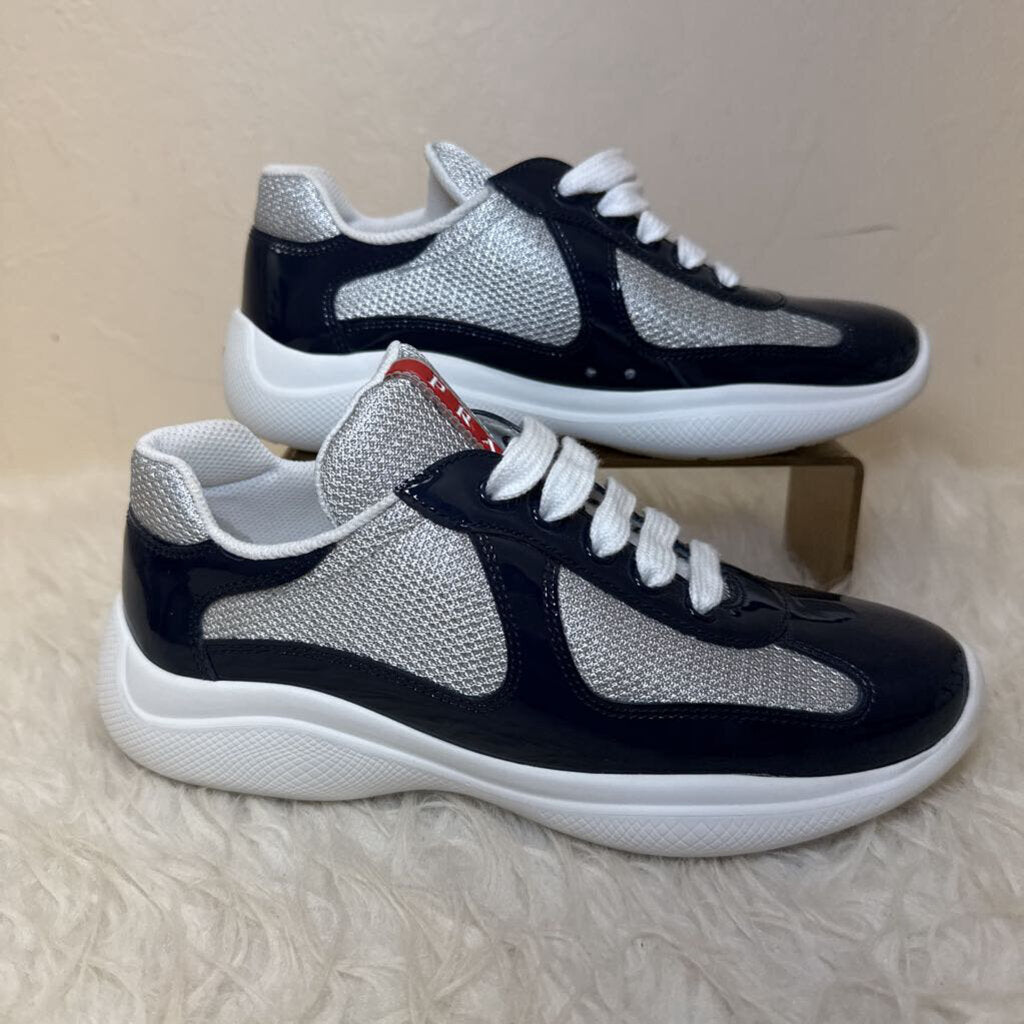 Patent Leather and Technical Fabric Prada Americans Cup Sneakers