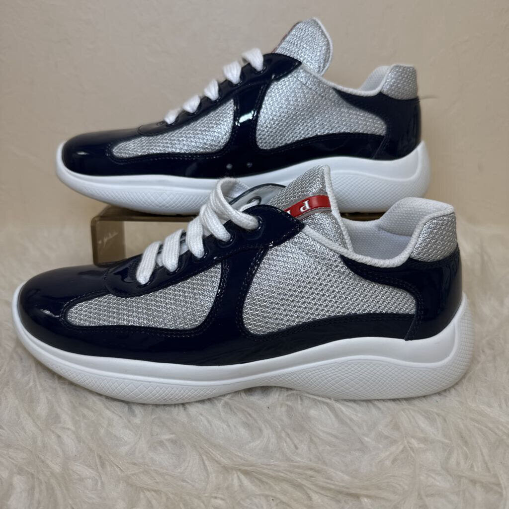 Patent Leather and Technical Fabric Prada Americans Cup Sneakers