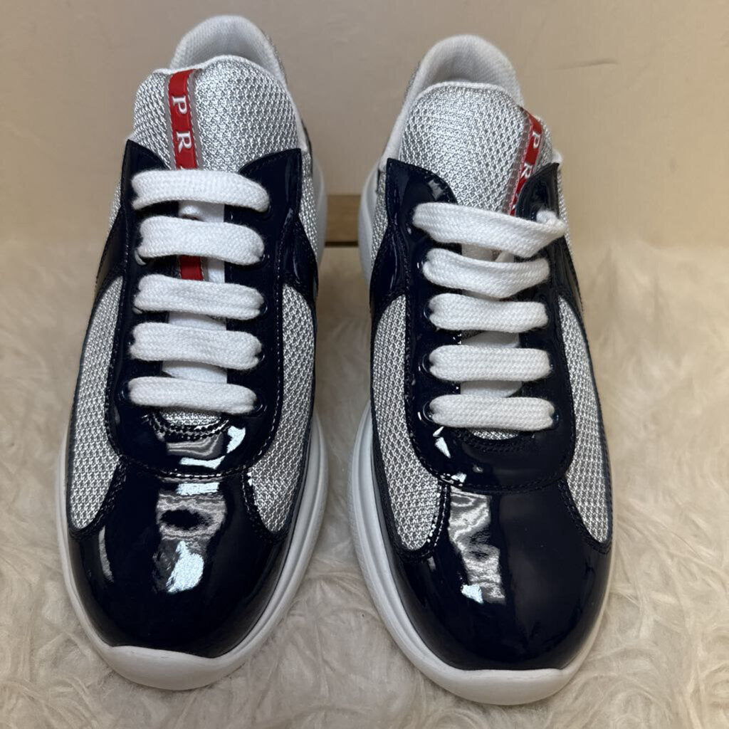 Patent Leather and Technical Fabric Prada Americans Cup Sneakers