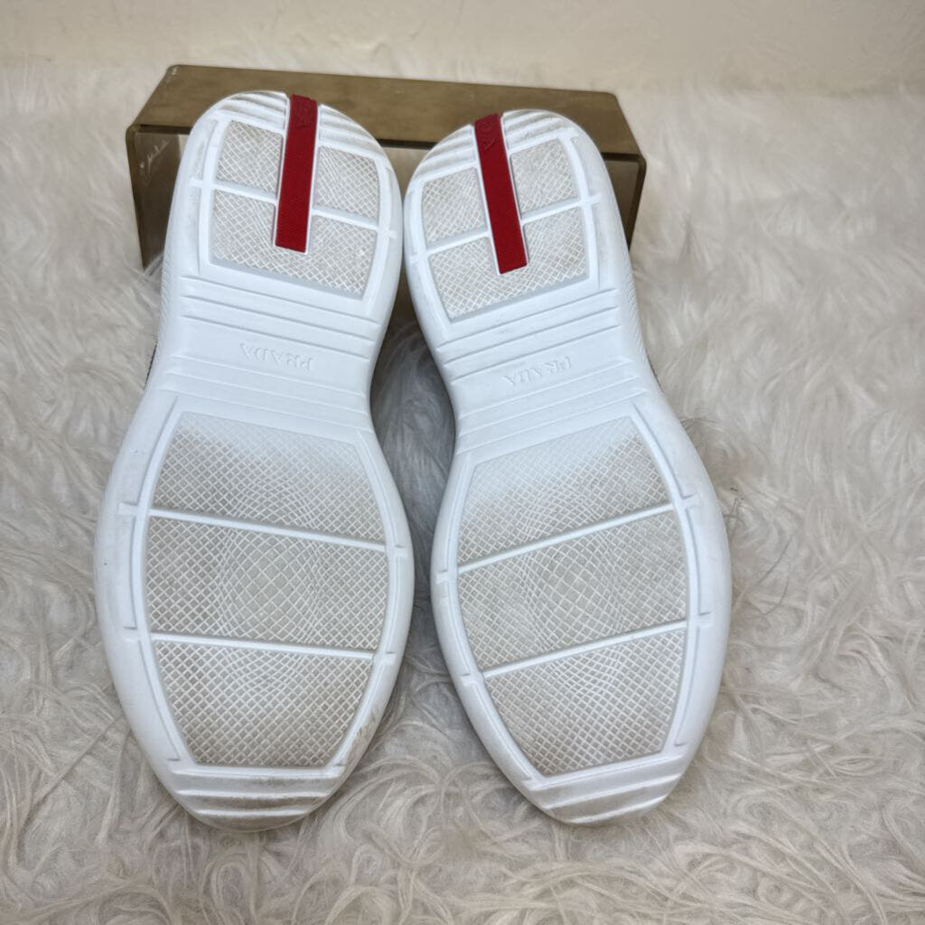 Patent Leather and Technical Fabric Prada Americans Cup Sneakers
