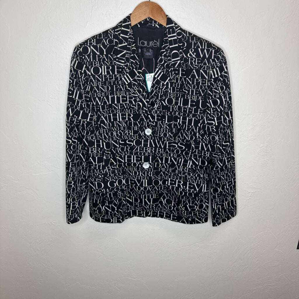 Black and White Newspaper Blazer