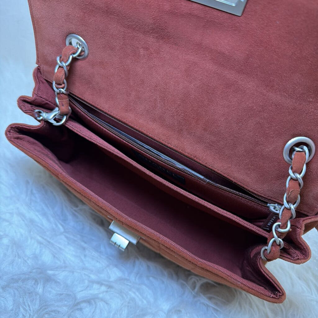 Suede Chocolate Bar Flap Bag