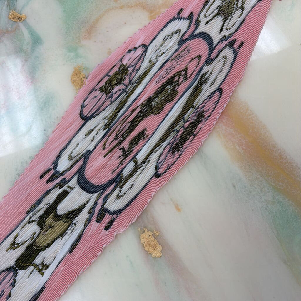 Plisse Silk Scarf