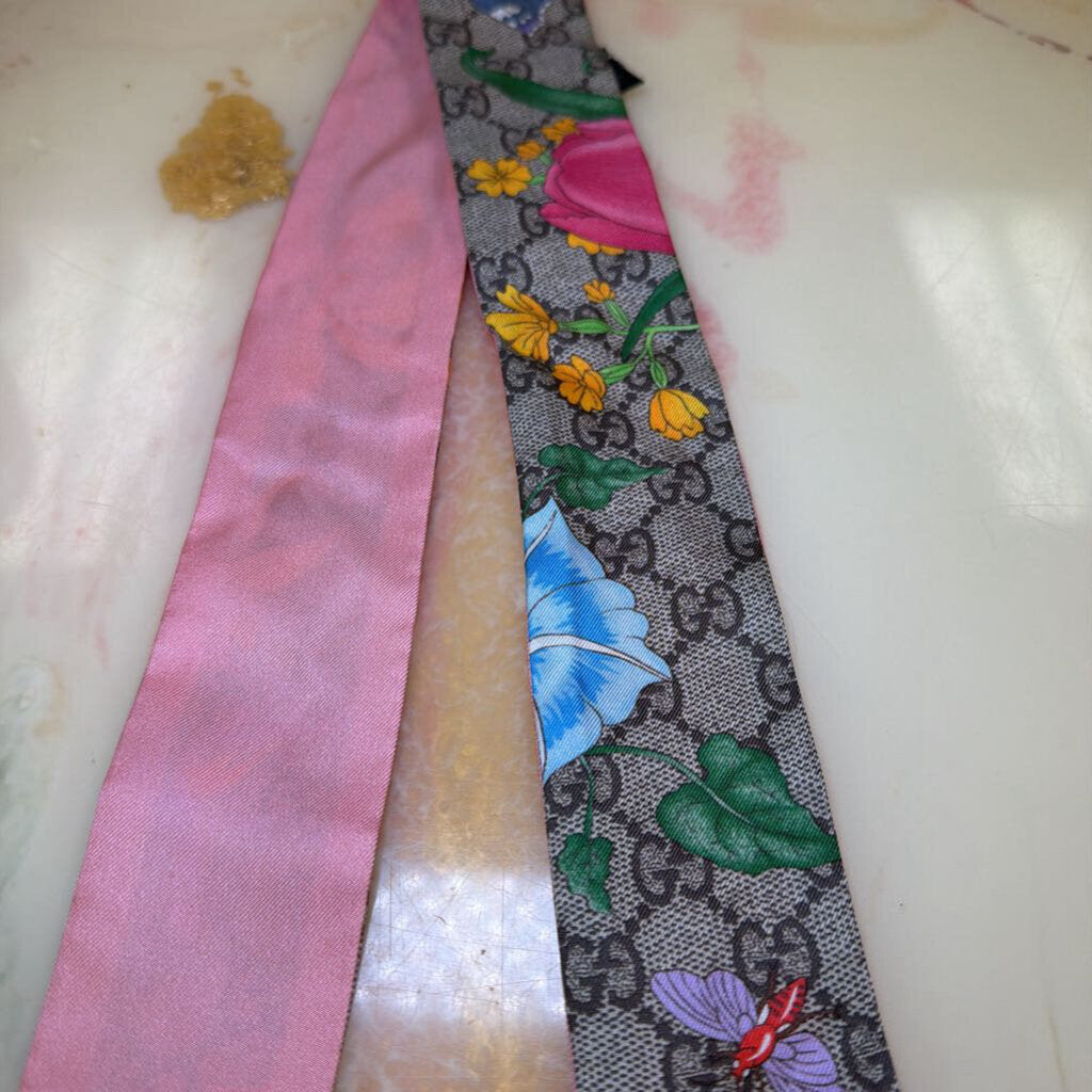 GG Monogram Floral Silk Twill Ribbon