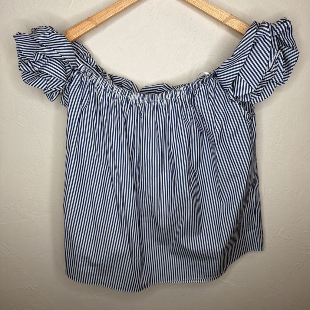 Floral Applique Striped Cotton Top