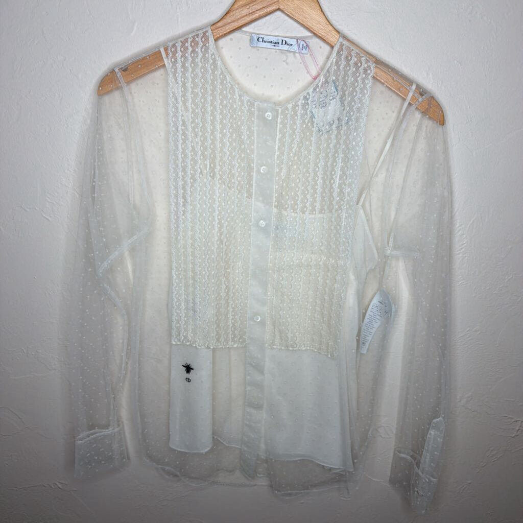 Lace w/ Sheer Dotted Tulle