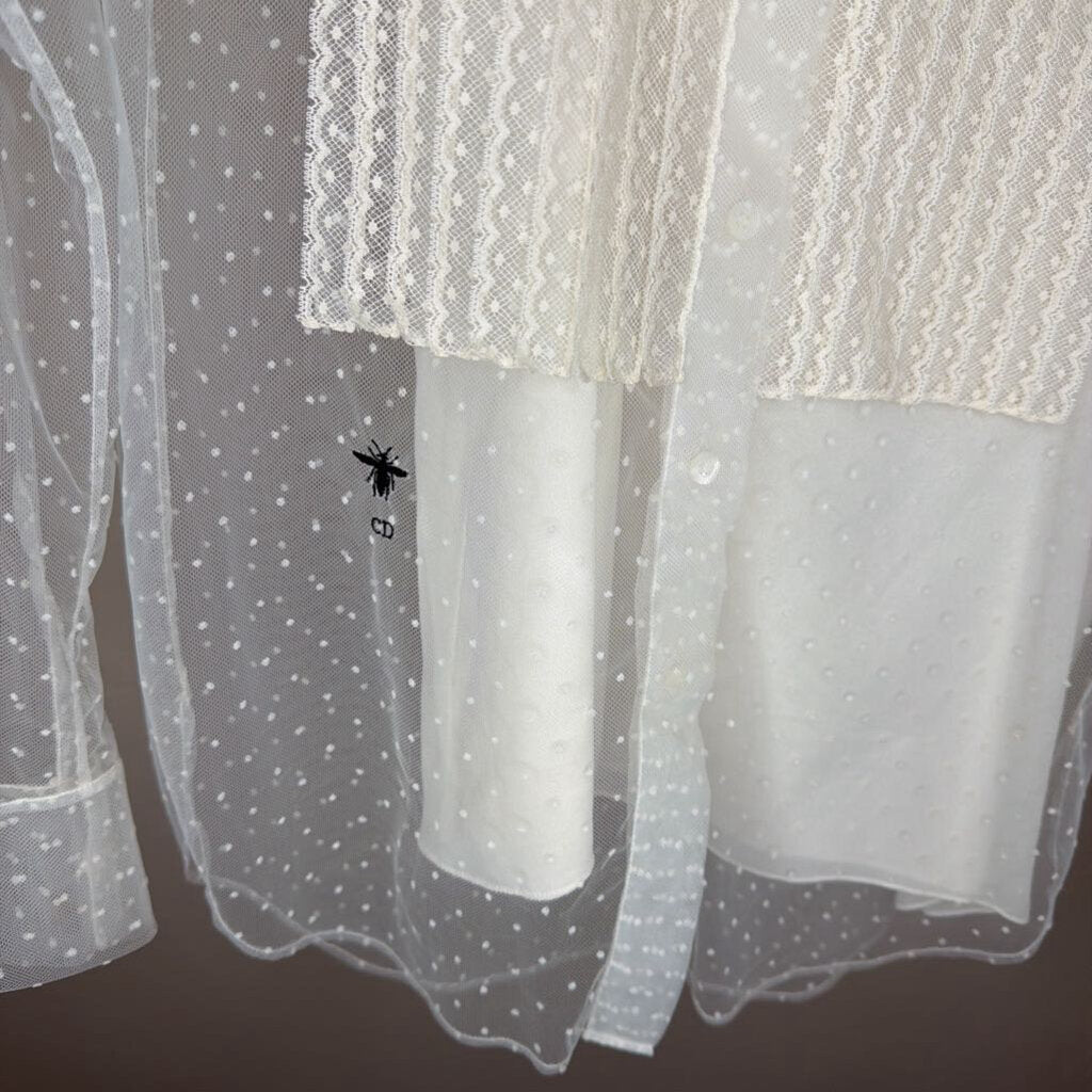 Lace w/ Sheer Dotted Tulle