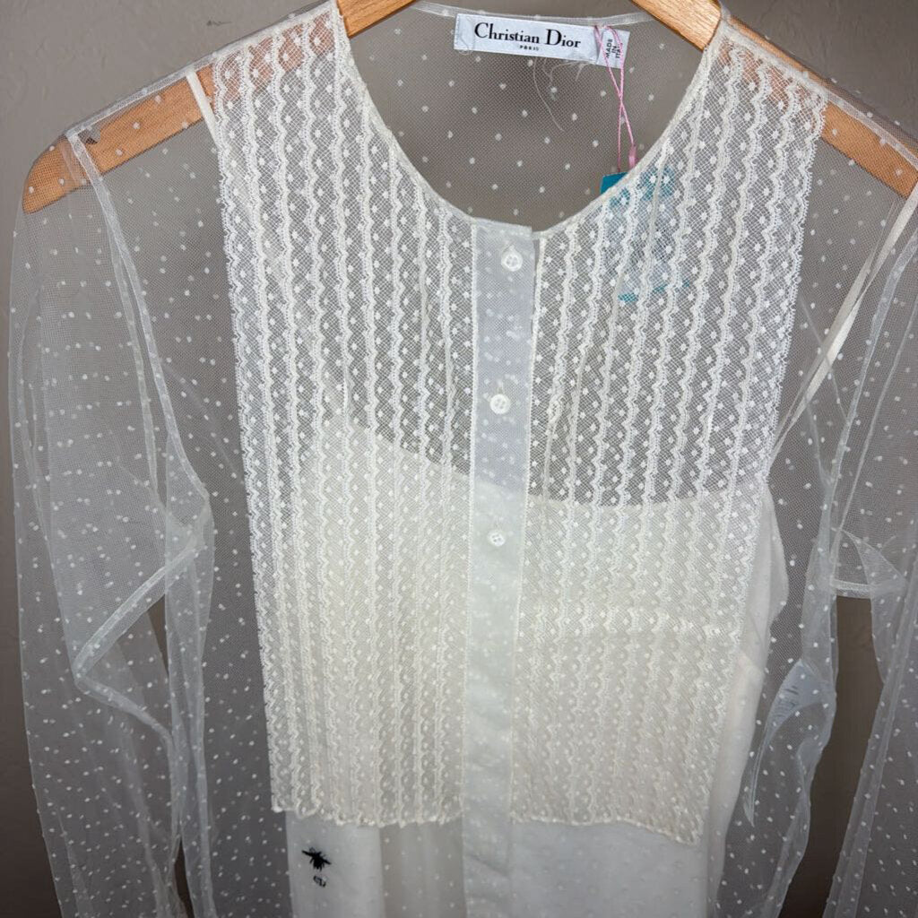 Lace w/ Sheer Dotted Tulle