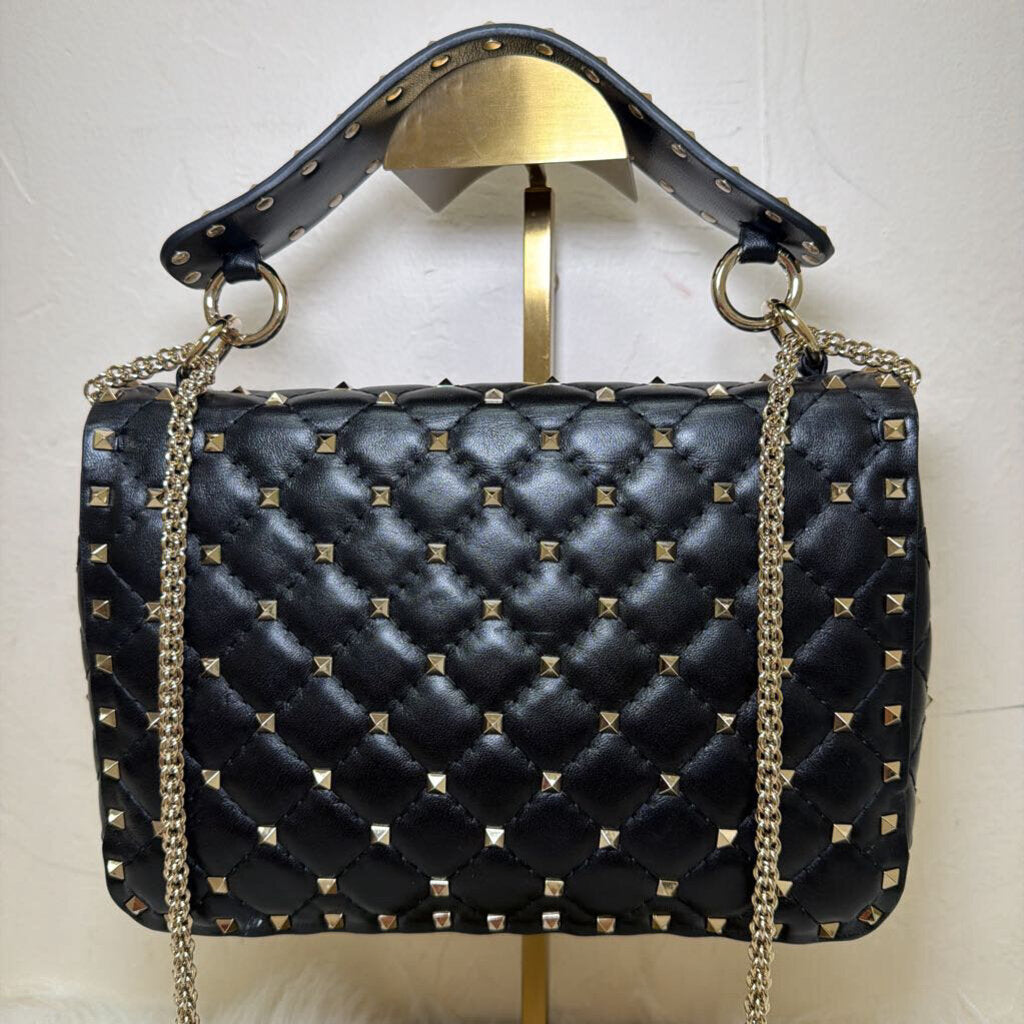 Rockstud Quilted Leather Shoulder Bag w/Heart