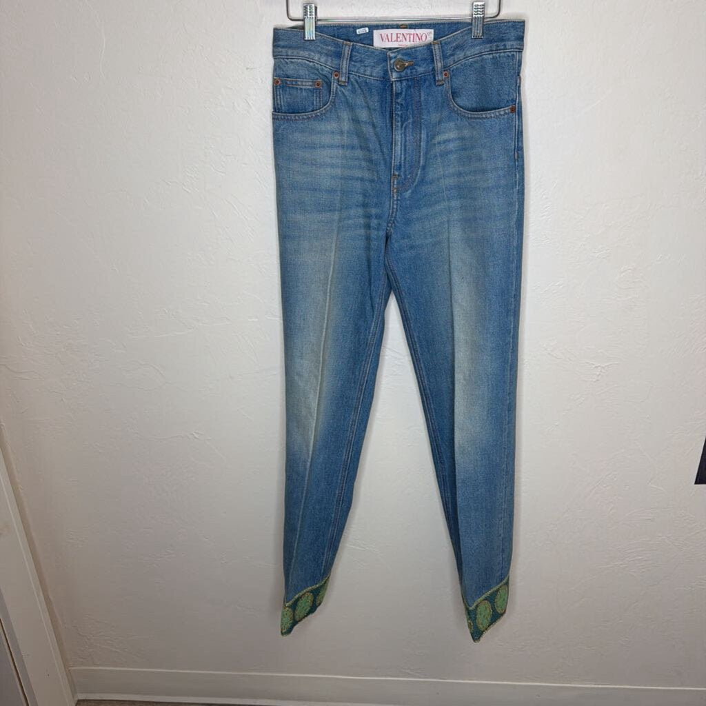 Mid Rise Straight Leg Jeans