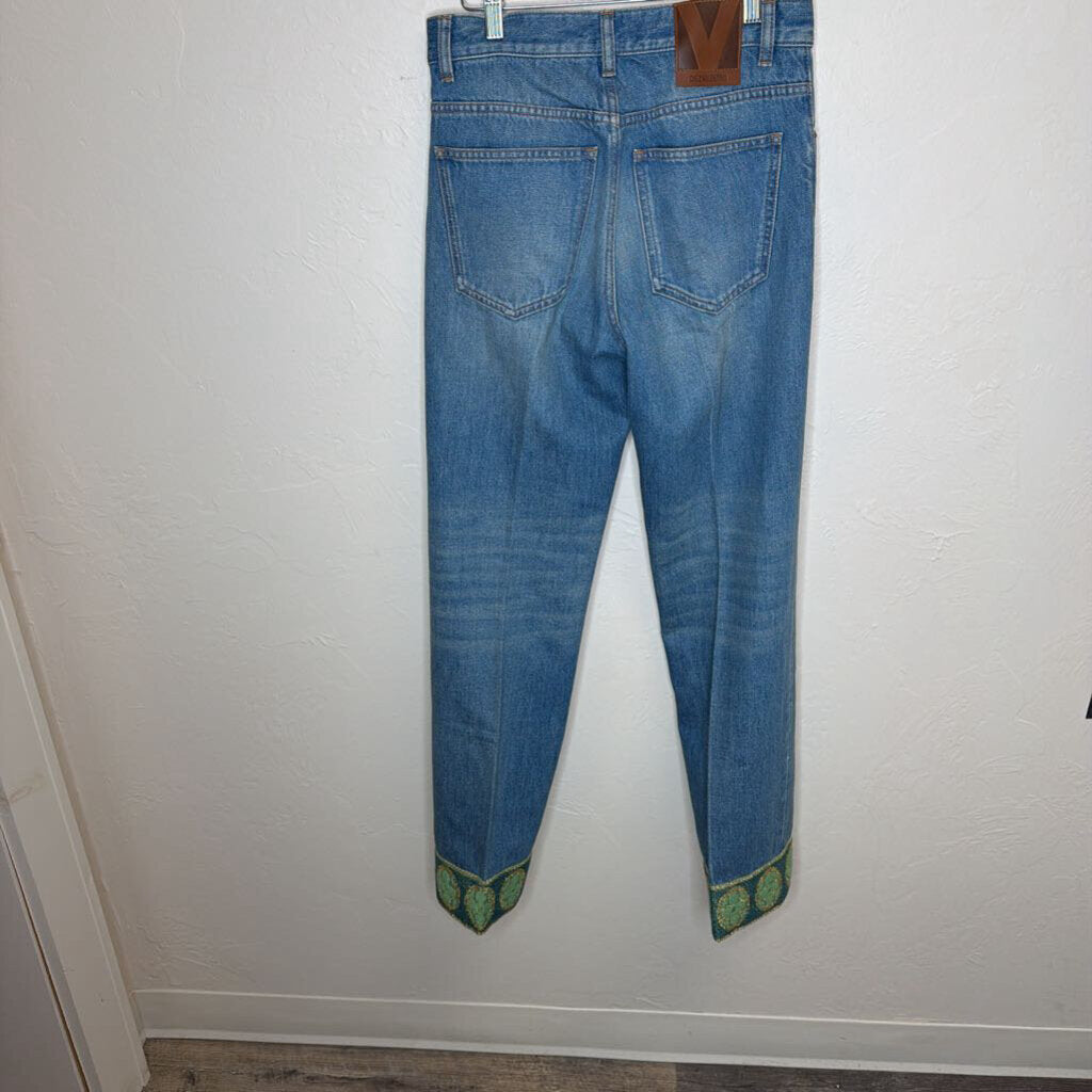 Mid Rise Straight Leg Jeans