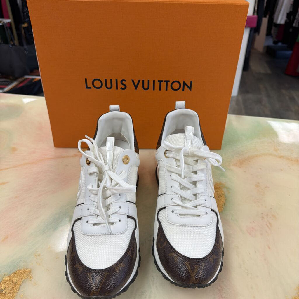 Louis Vuitton White and Brown Sneakers