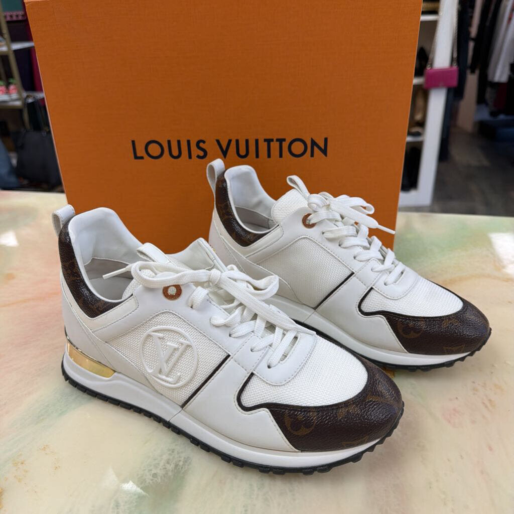 Louis Vuitton White and Brown Sneakers