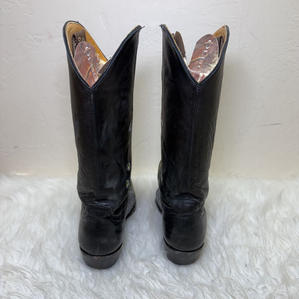Black Embroidered Boots