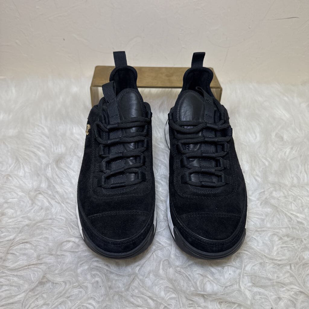 Interlocking CC Logo Velvet Suede Platform Trainers
