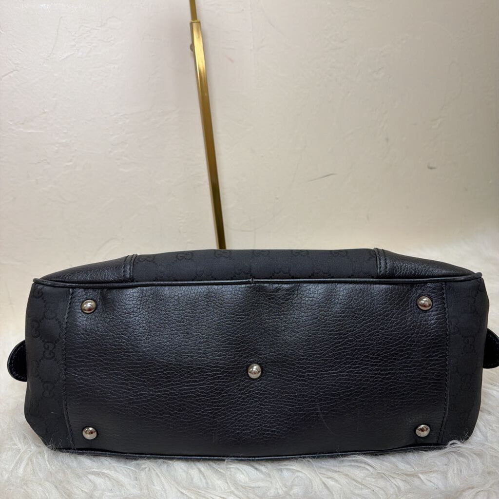 Black GG Monogram Nylon/Canvas Princy Boston Bag