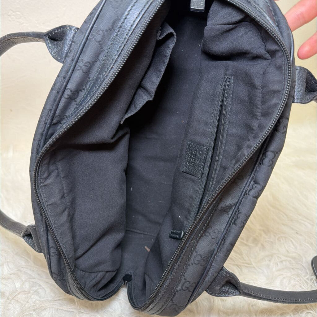 Black GG Monogram Nylon/Canvas Princy Boston Bag