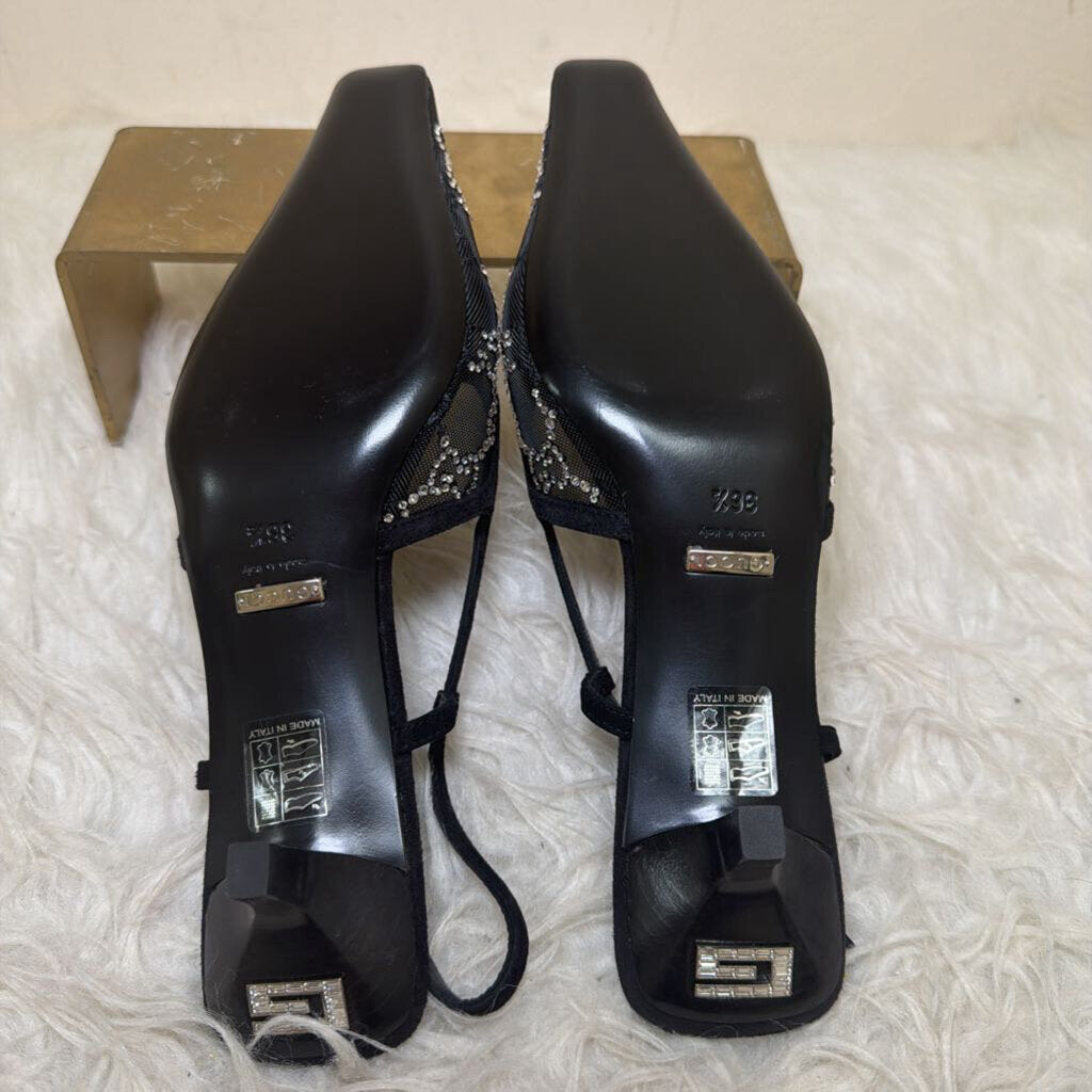 Mesh Slingback Pump w/ GG Crystal Motif