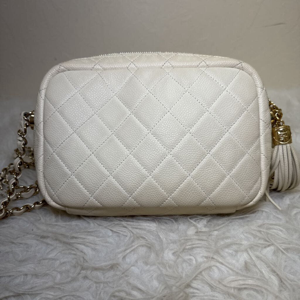 Caviar Leather Quilted Camera Bag