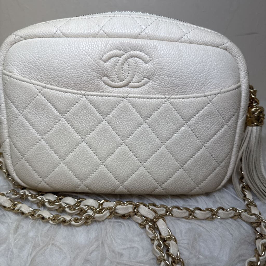 Caviar Leather Quilted Camera Bag