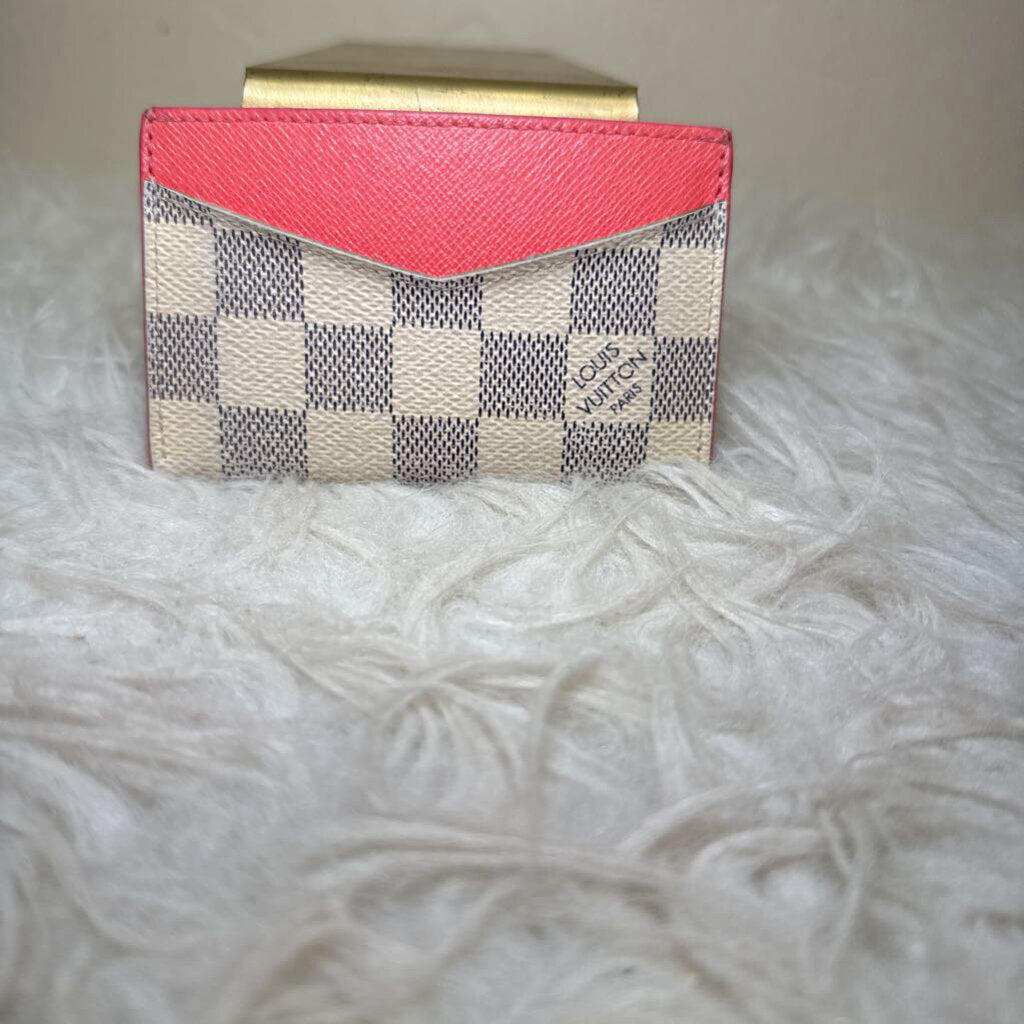 Damier Azur Card Holder Rose Papaye