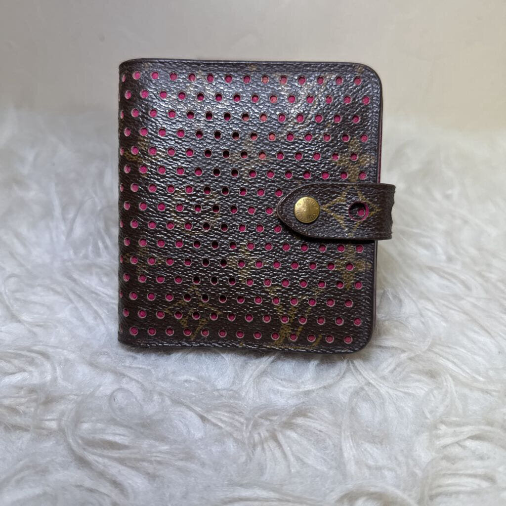 Monogram Perforated Compact Zip Wallet