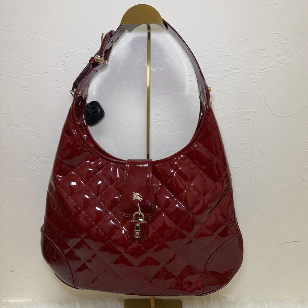 Red Patent Brooke Hobo Shoulder Bag