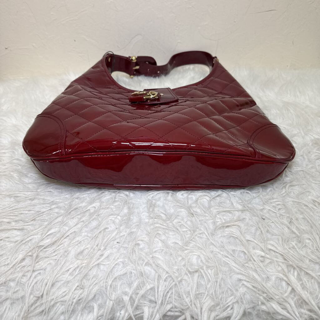 Red Patent Brooke Hobo Shoulder Bag