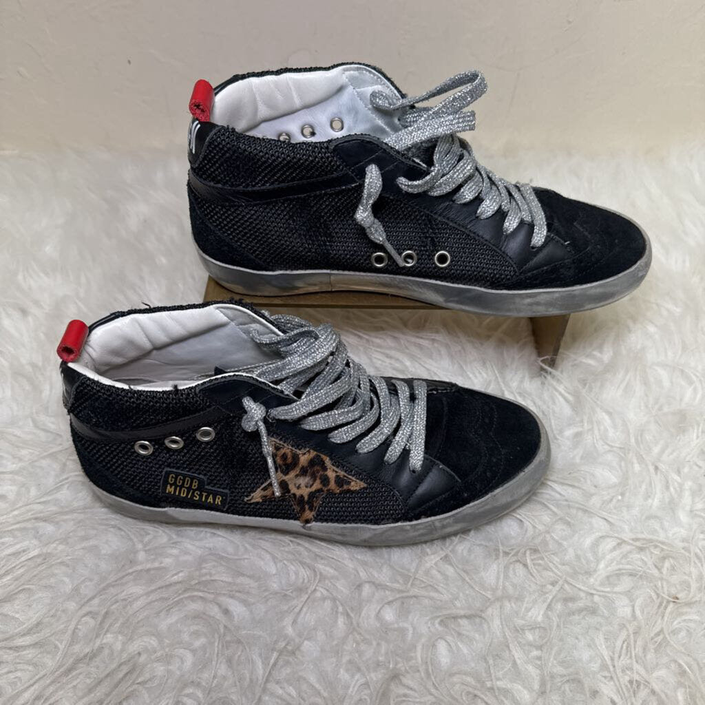 Mid Star Black Mesh High Tops