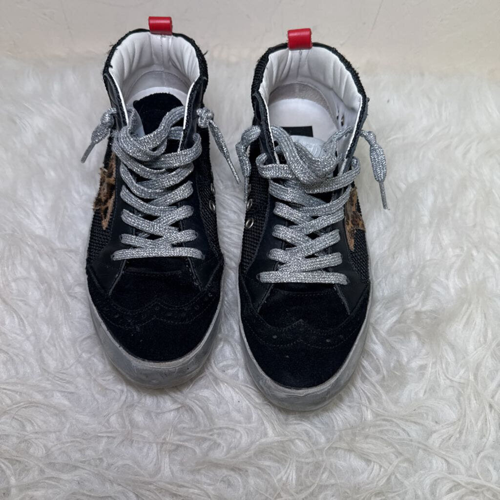 Mid Star Black Mesh High Tops