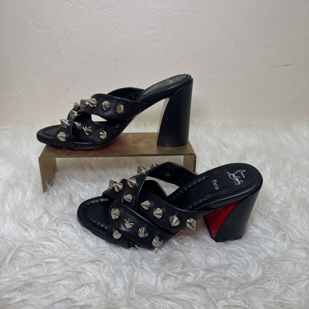 Black Leather Spika Club 85 Sandal