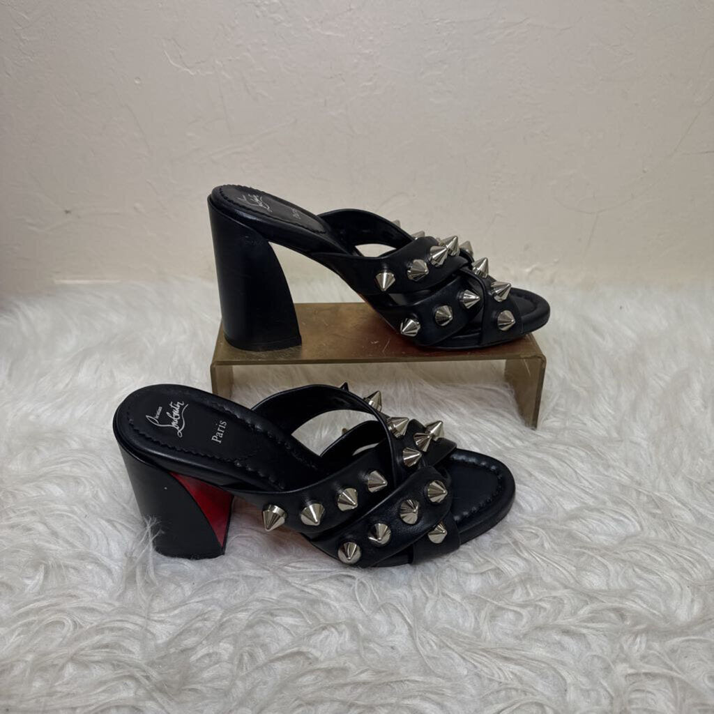 Black Leather Spika Club 85 Sandal