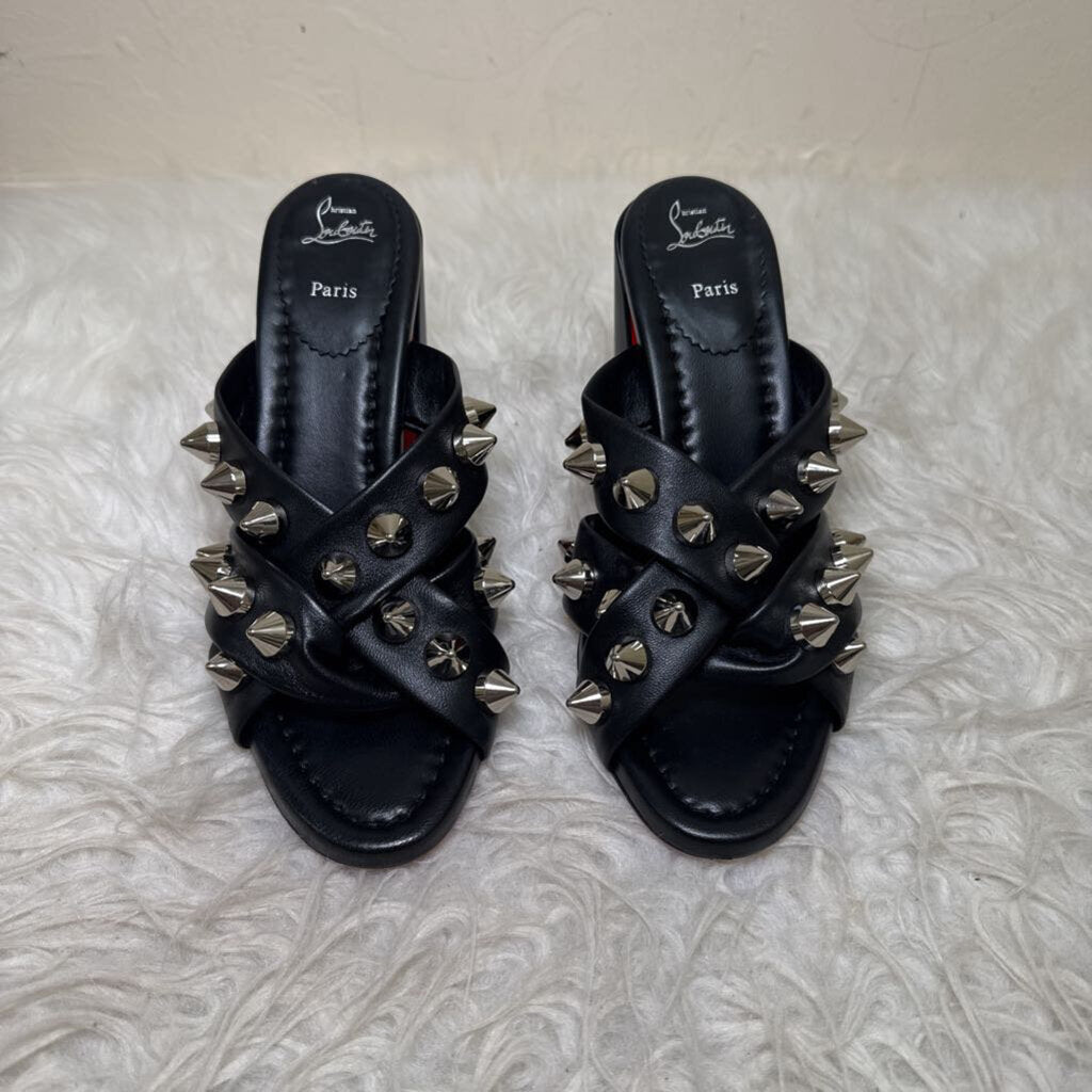 Black Leather Spika Club 85 Sandal